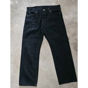 Levis 501 Jeans Mens 36x30 Black Straight Leg Button Fly Denim